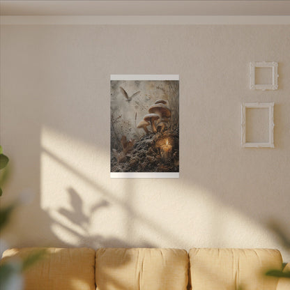 Wild Mushrooms Texture Canvas Art | Elegant Japandi Art