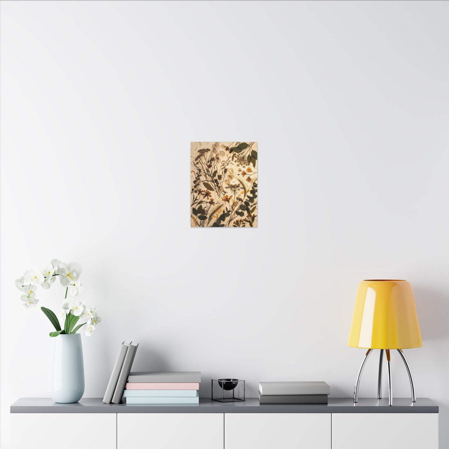 Dried Flowers Summer Canvas Art | Japandi Neutral Design