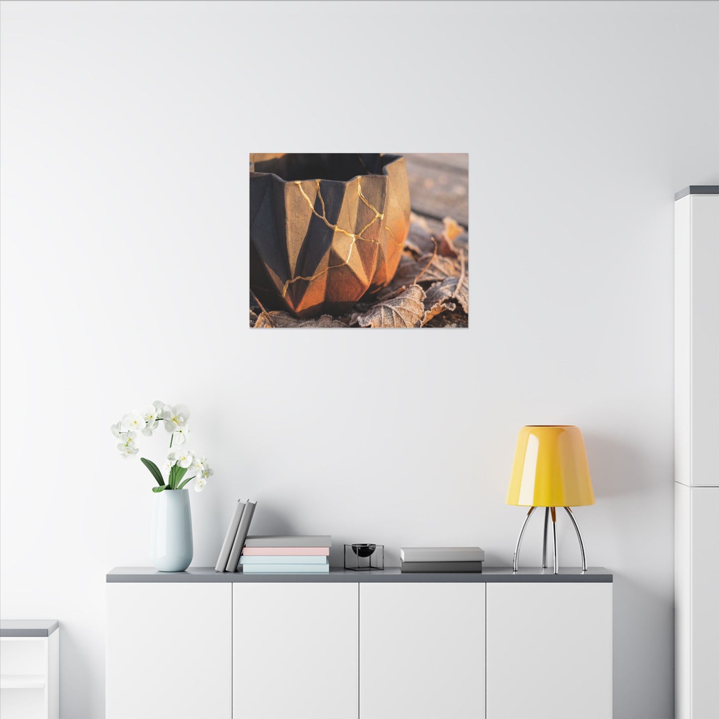 Paper Fold Gold Repair Canvas Art | Philosophical Kintsugi Art