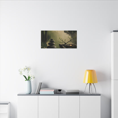 River Stones Spring Canvas Art | Zen Contemplative Design