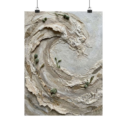 Ocean Wave Spring Wall Art Print | Japandi Earthy Design