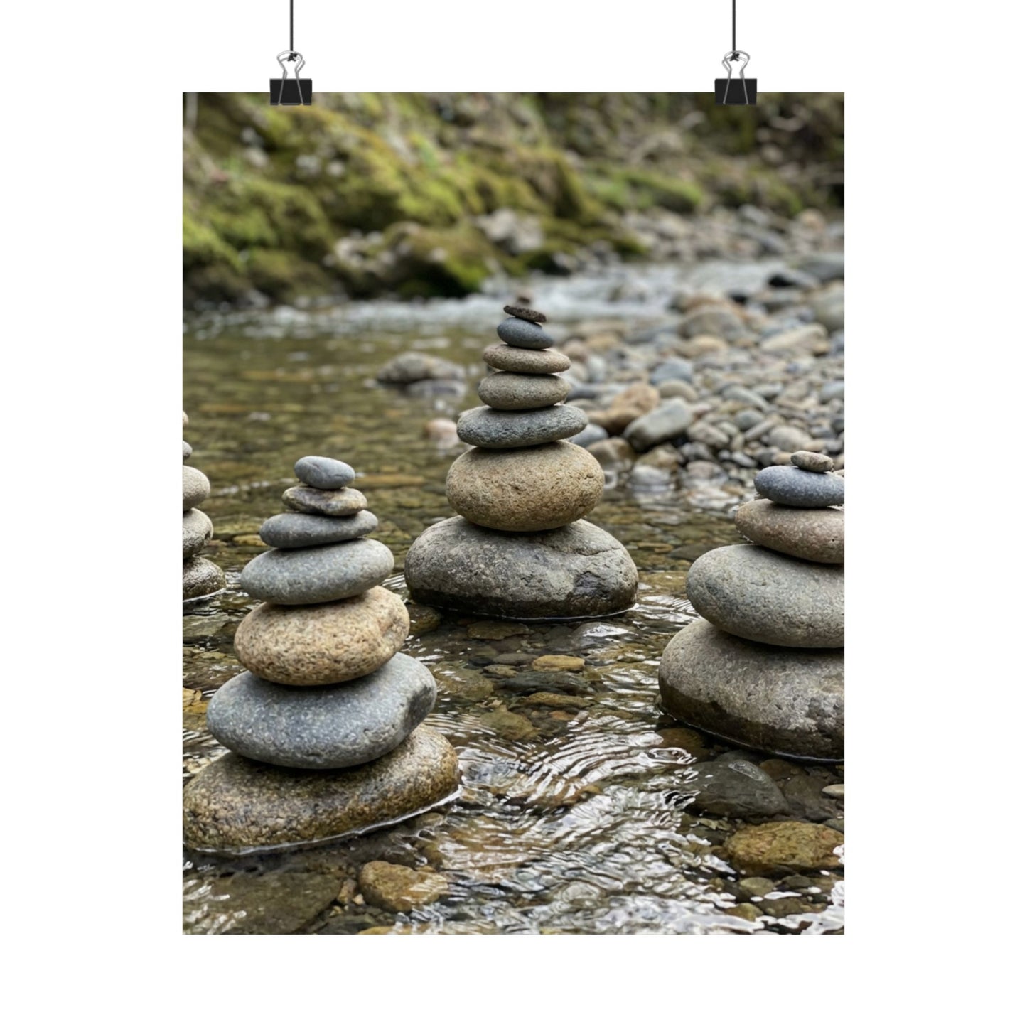 River Stones Summer Wall Art Print | Zen Contemplative Design