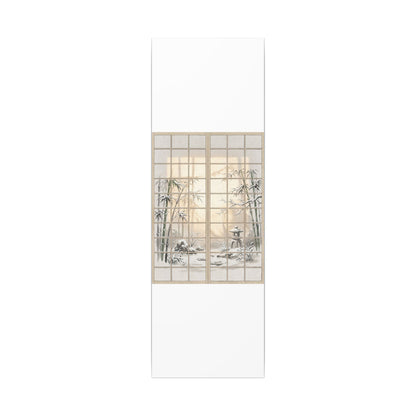 Winter Shoji Screen Sumi E Canvas Art | Tranquil Decor