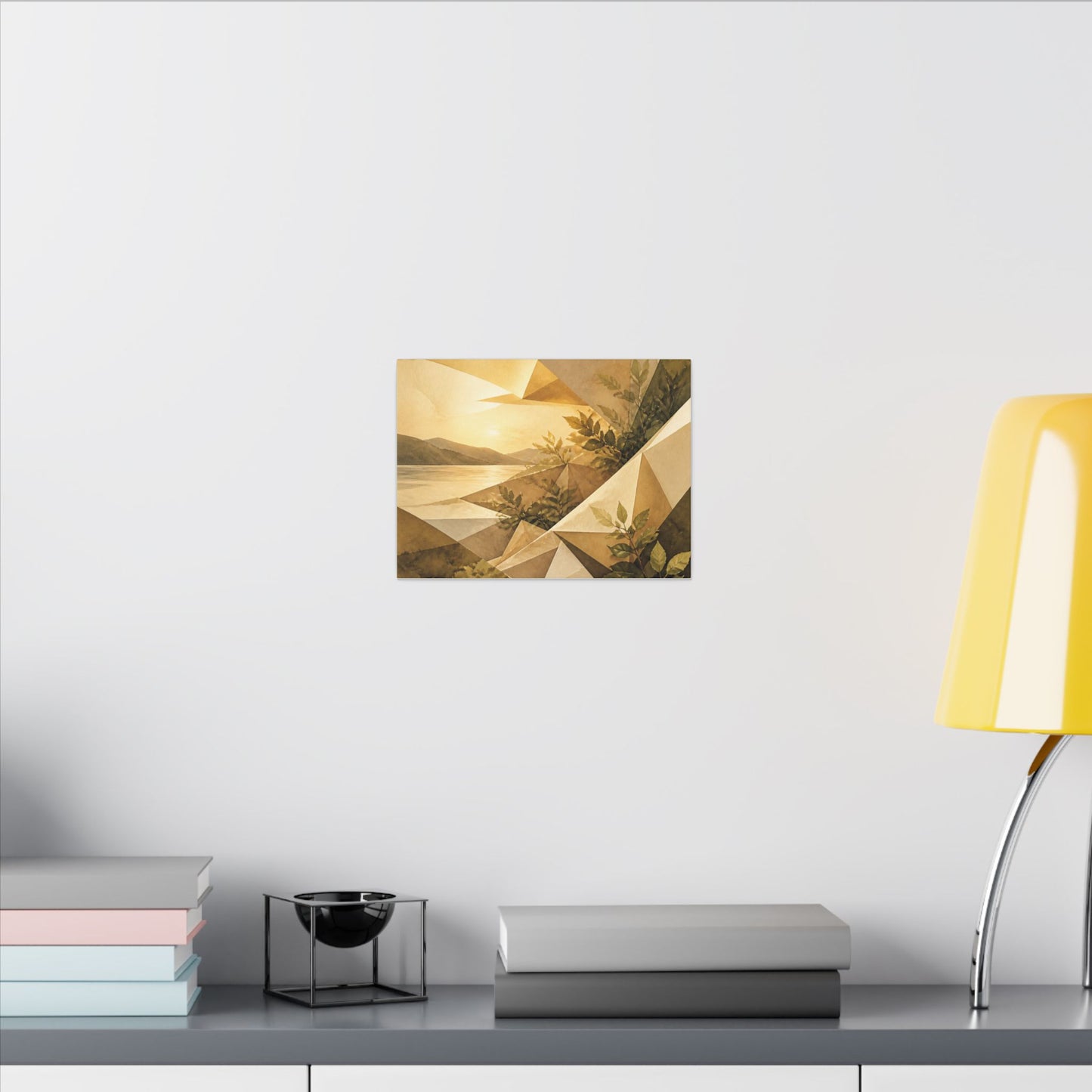 Golden Hour Paper Fold Canvas Art - Japandi Ma