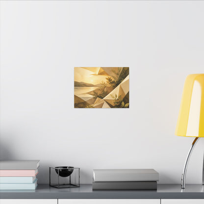 Golden Hour Paper Fold Canvas Art - Japandi Ma