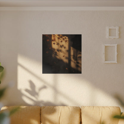 Shadow Play Canvas Art | Autumn Dark Japandi Charcoal Ink Art