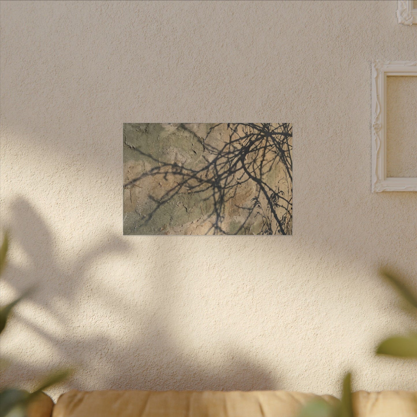 Japandi Shadow Play in Golden Hour | Texture Canvas Art