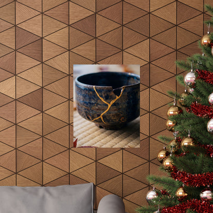 Autumn Tea Ceremony Gold Vein Wall Art Print | Healing Decor