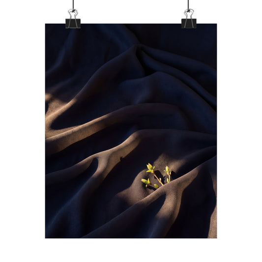 Atmospheric Silk Drape Wall Art Print - Shadow Zen Dark Japandi Art Print