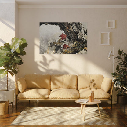 Pine Tree Autumn Canvas Art | Japandi Earthy Design