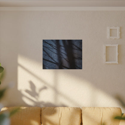 Dark Japandi Shadow Play in Moonlight | Moody Minimal Canvas Art