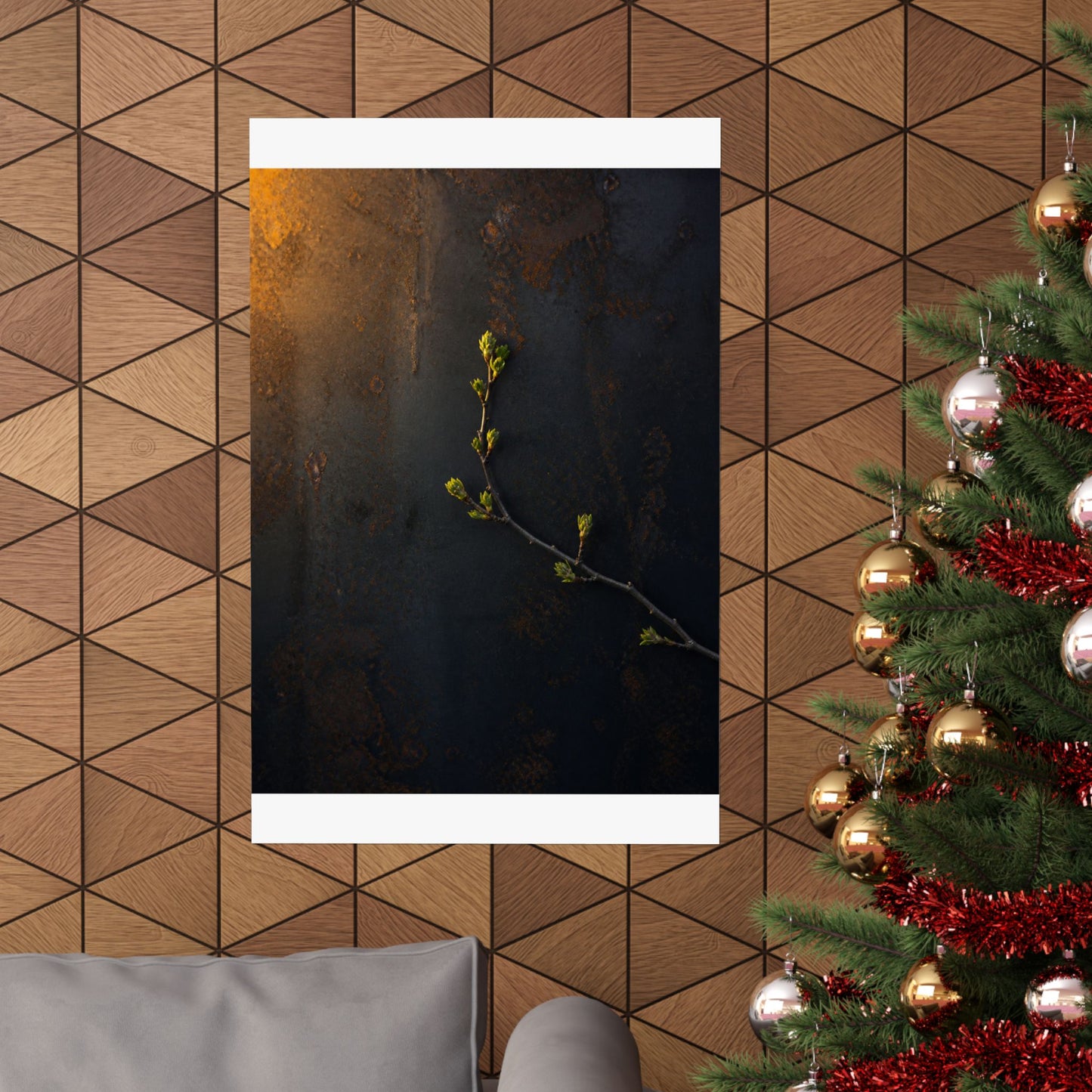Bold Rust Patina Wall Art Print - Moody Minimal Dark Japandi