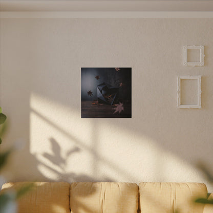 Dark Japandi Paper Fold in Dawn | Shadow Zen Canvas Art