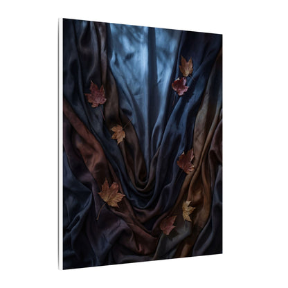Silk Drape Canvas Art | Autumn Dark Japandi Moody Minimal Art