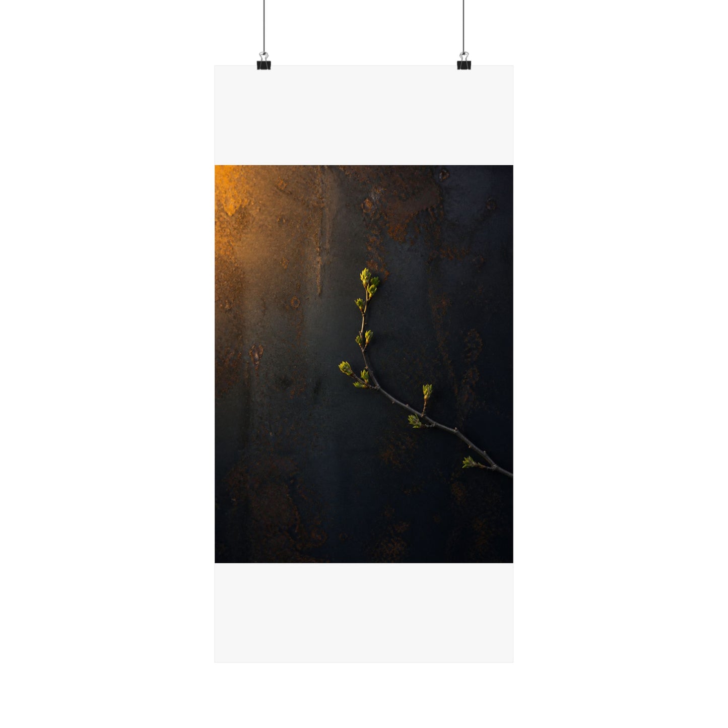 Bold Rust Patina Wall Art Print - Moody Minimal Dark Japandi