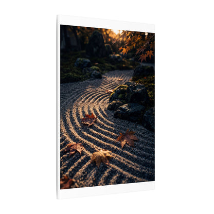 Rock Garden Moody Minimal Canvas Art | Bold Dark Japandi Art
