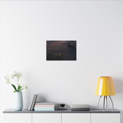 Spring Rock Garden Shadow Zen Canvas Art | Luxurious Decor
