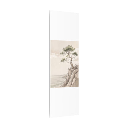 Japandi Pine Tree in Dappled | Minimal Line Canvas Art