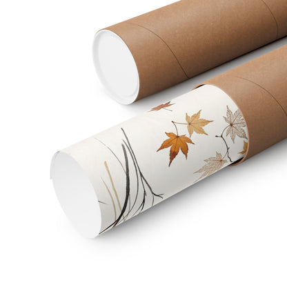 Dried Flowers Wall Art Print | Autumn Japandi Japanese Pattern Art