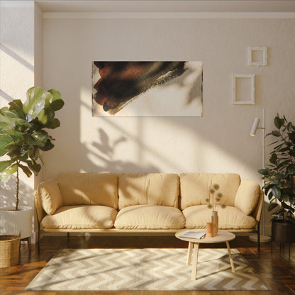 Ink Brushstroke Canvas Art | Summer Dark Japandi Moody Minimal Art