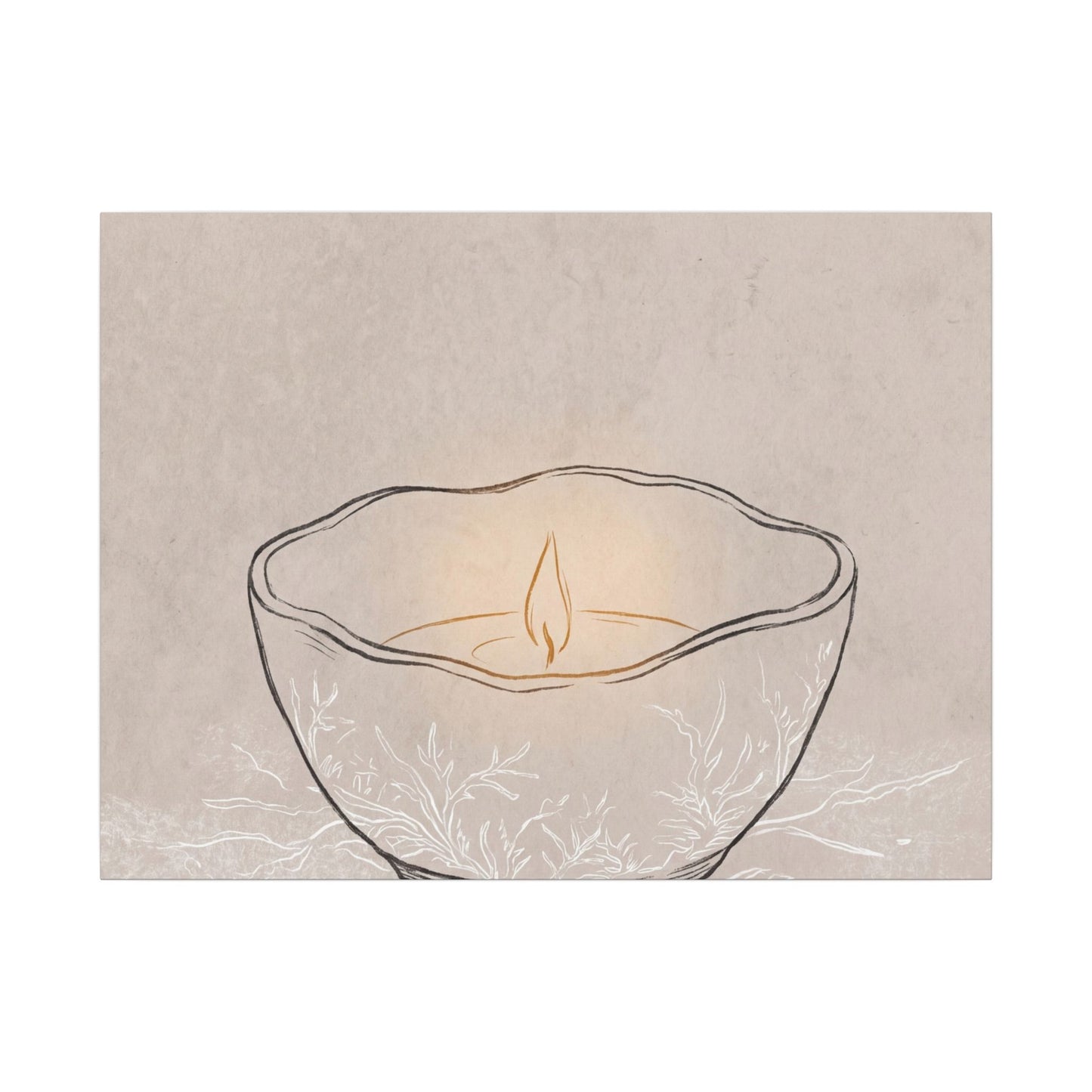 Ceramic Bowl Minimal Line Canvas Art | Neutral Japandi Art Art Print