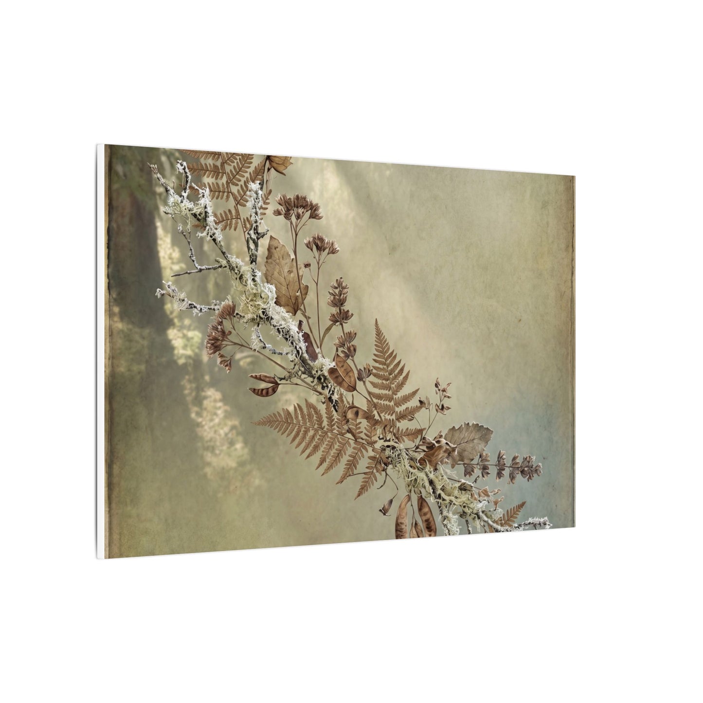 Winter Dried Flowers Forest Whimsy Canvas Art | Earthy Decor