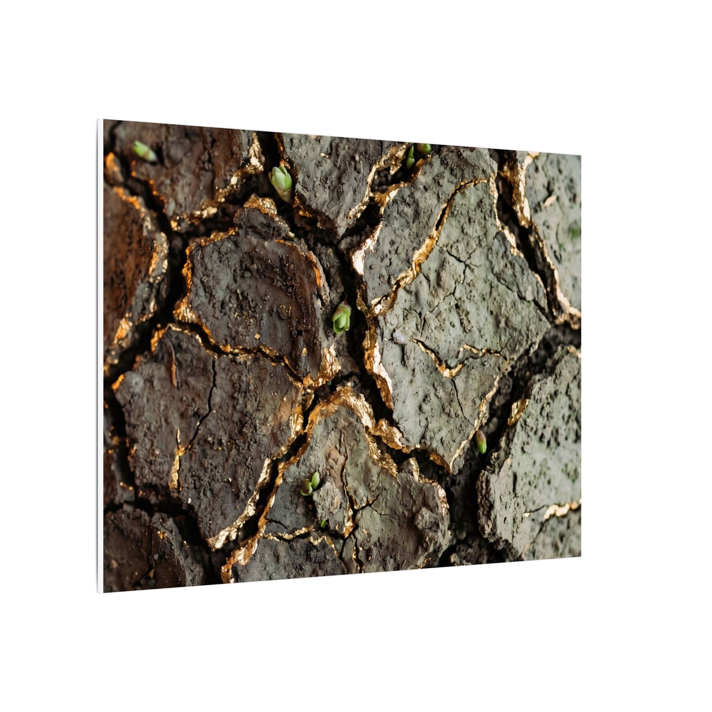 Earthy Cracked Earth Canvas Art - Japanese Pattern Japandi