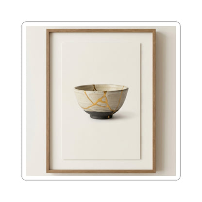 Kintsugi Charcoal Sticker Art Print