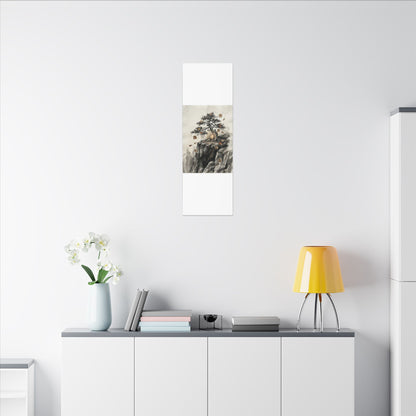 Pine Tree Autumn Canvas Art | Japandi Earthy Design