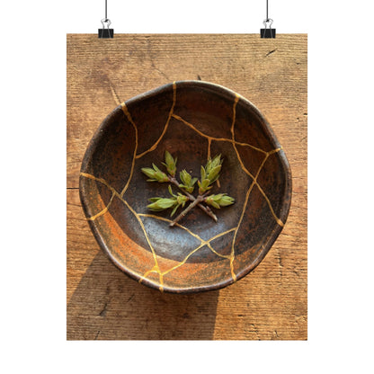 Golden Hour Ceramic Bowl Wall Art Print - Kintsugi Datsuzoku Art Print