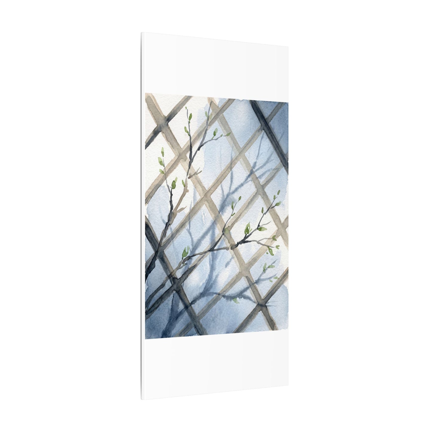 Shoji Screen Canvas Art | Spring Japandi Watercolor Art