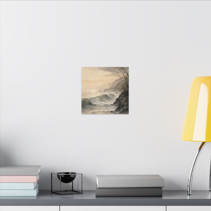 Ocean Wave Spring Canvas Art | Japandi Elegant Design