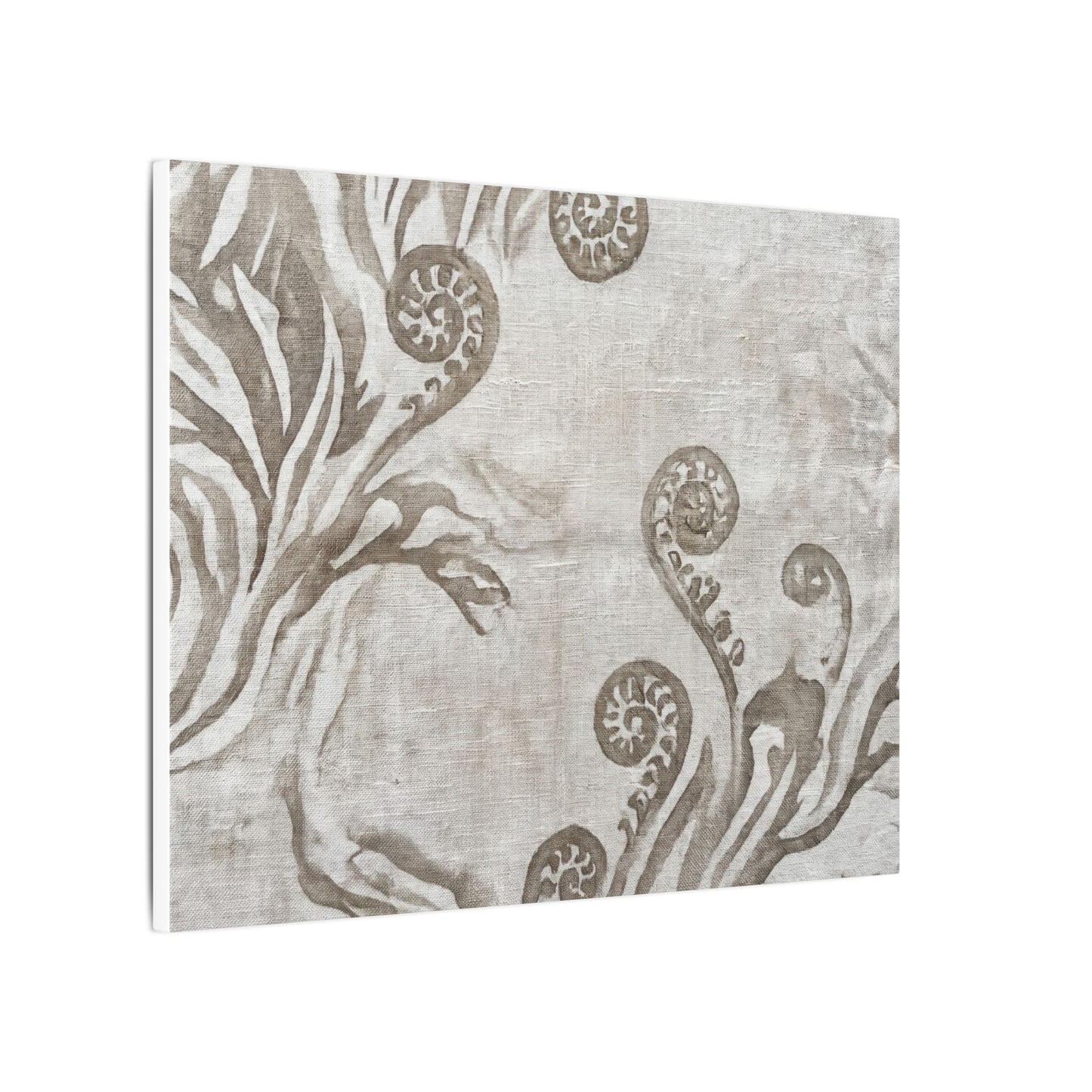 Japandi Fern Unfurling in Overcast | Japanese Pattern Canvas Art