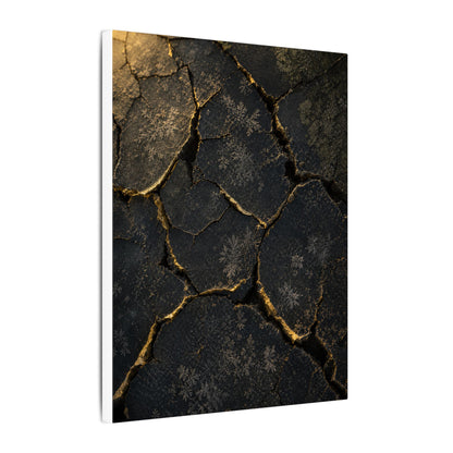 Cracked Earth Canvas Art | Winter Dark Japandi Shadow Zen Art