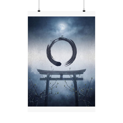 Spring Torii Gate Enso Wall Art Print | Calm Decor
