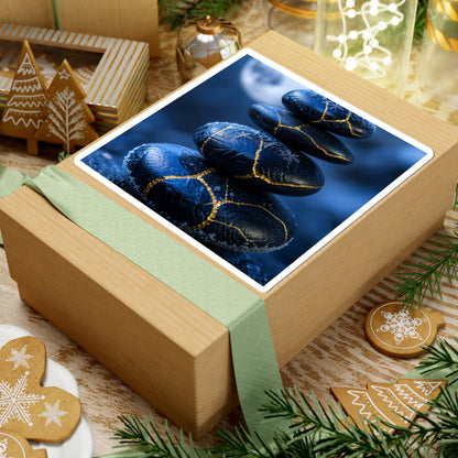 River Stones Sticker | Winter Kintsugi Gold Repair Art