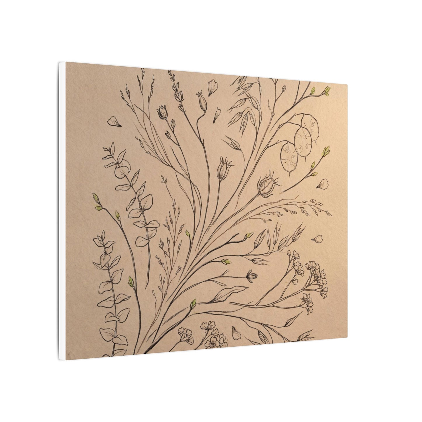 Dried Flowers Canvas Art | Spring Japandi Minimal Line Art