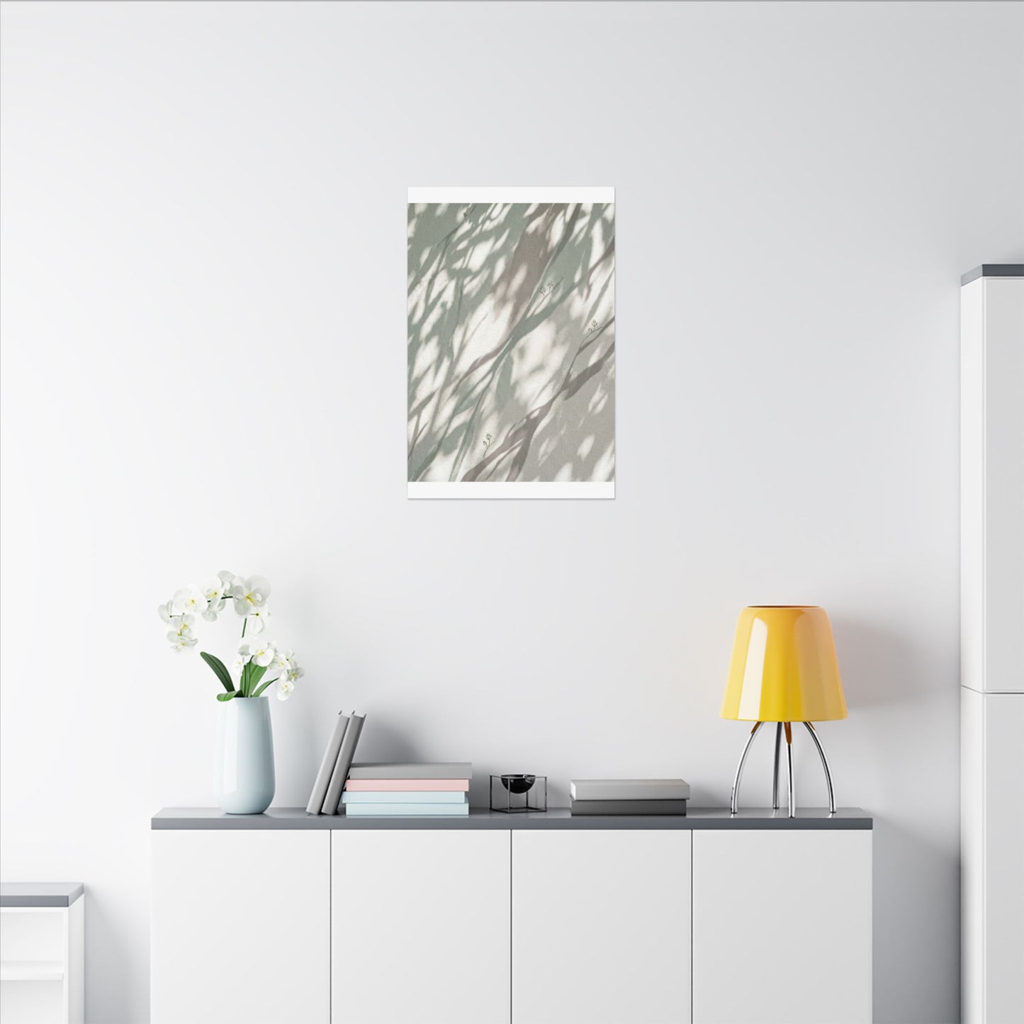 Japandi Shadow Play in Dappled | Japanese Pattern Canvas Art