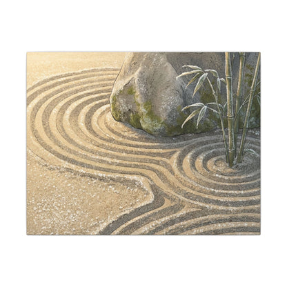 Rock Garden Winter Canvas Art | Zen Peaceful Design