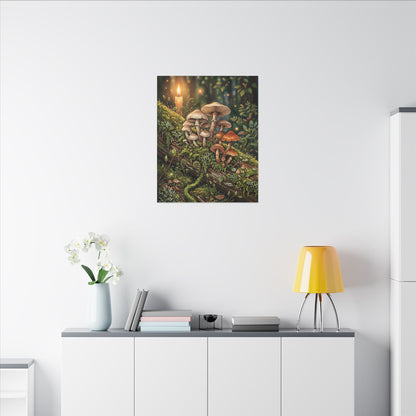 Spring Wild Mushrooms Herbarium Canvas Art | Rustic Decor