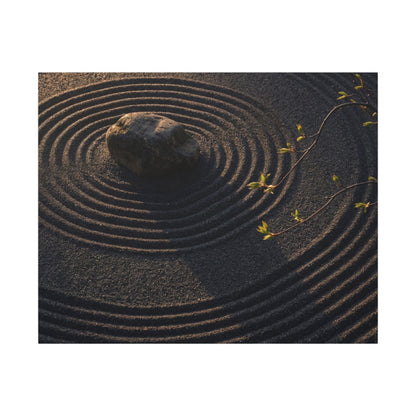 Rock Garden Shadow Zen Canvas Art | Bold Dark Japandi Art