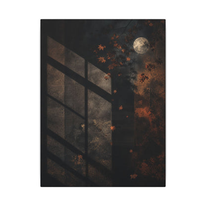 Sophisticated Shadow Play Canvas Art - Dark Texture Dark Japandi