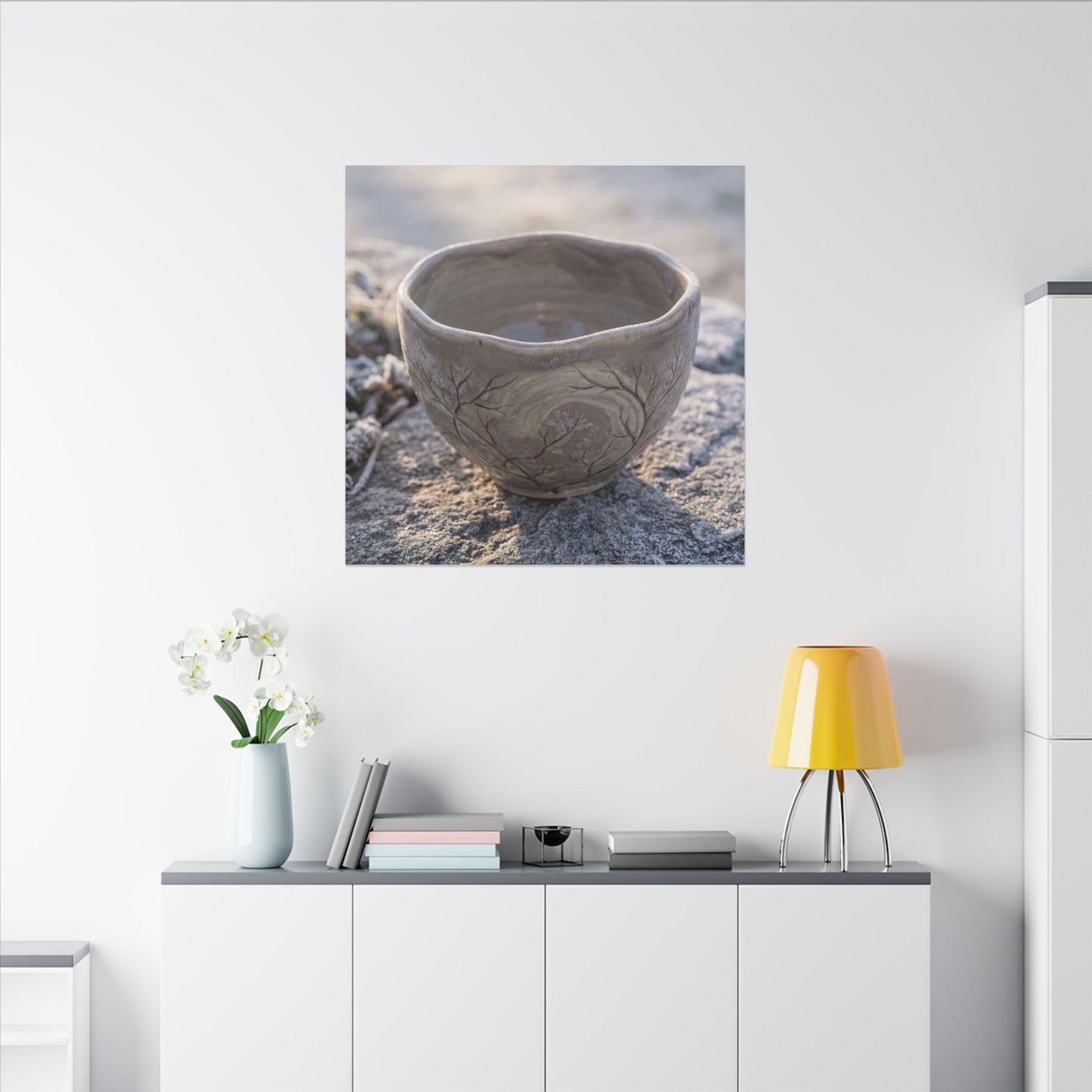 Seijaku Ceramic Bowl Canvas Art - Japandi Japanese Pattern
