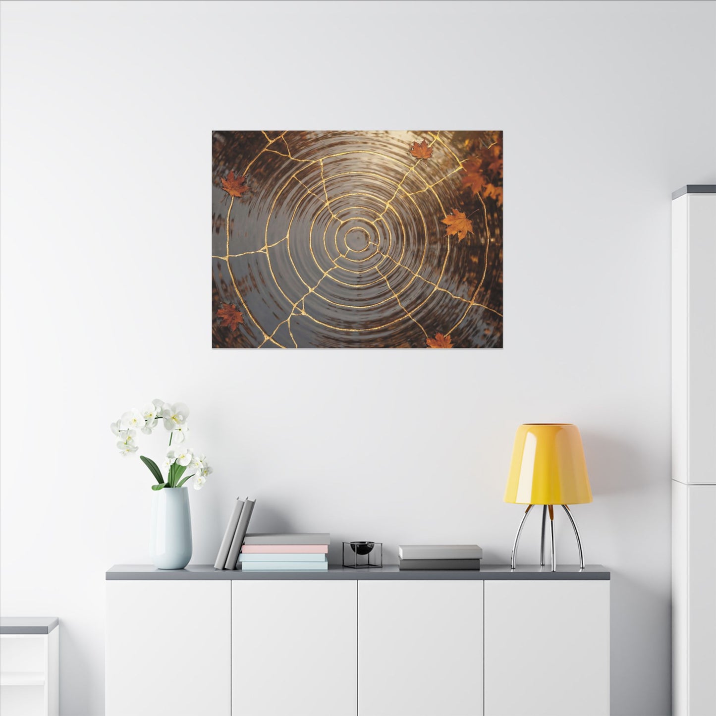 Artful Water Ripple Canvas Art - Gold Vein Kintsugi