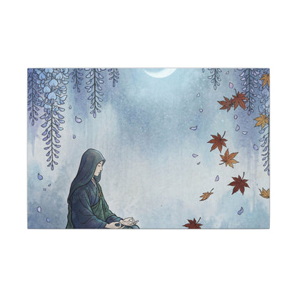 Zen Wisteria in Moonlight | Ukiyo E Inspired Canvas Art