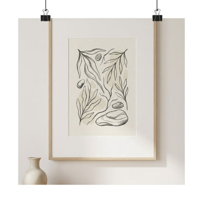 Japandi Charcoal Wall Art Print Art Print