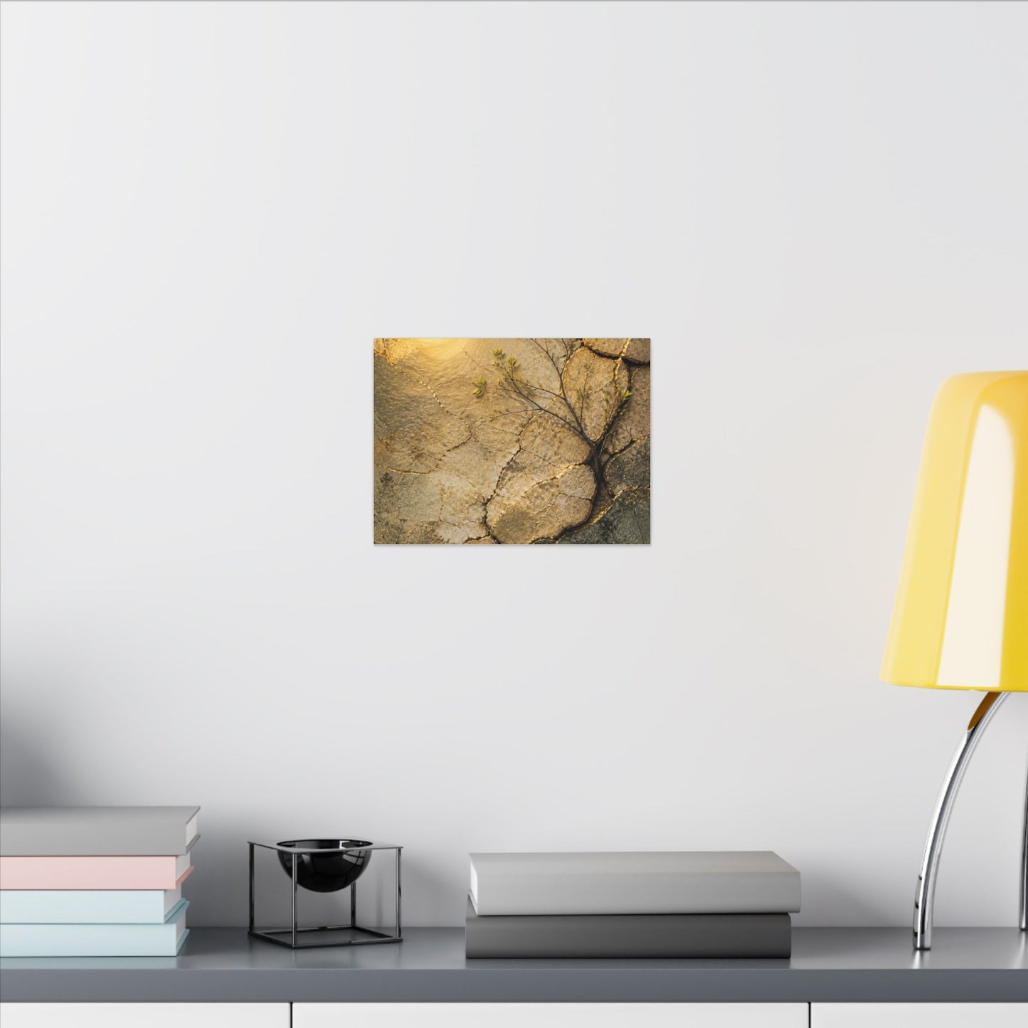 Cracked Earth Spring Canvas Art | Japandi Warm Design