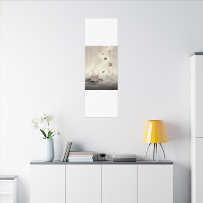 Lotus Flower Canvas Art | Autumn Zen Ukiyo E Inspired Art