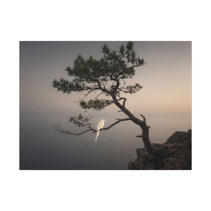Dawn Pine Tree Canvas Art - Dark Japandi Datsuzoku Art Print