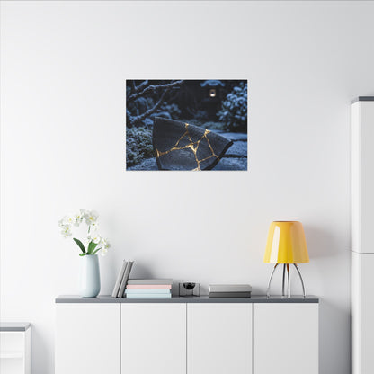 Moonlit Garden Winter Canvas Art | Kintsugi Artful Design